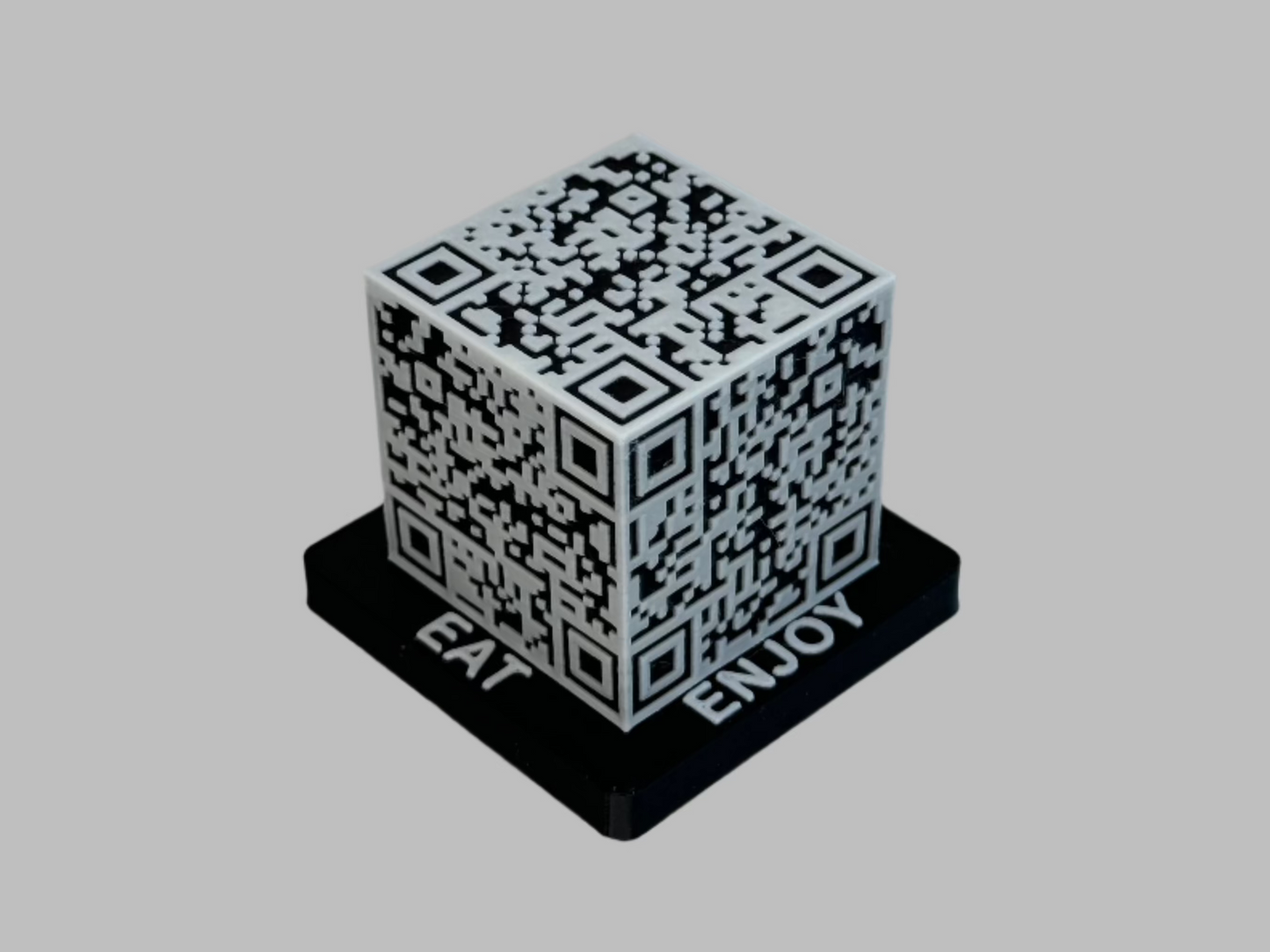 Restaurant menu QR code cube