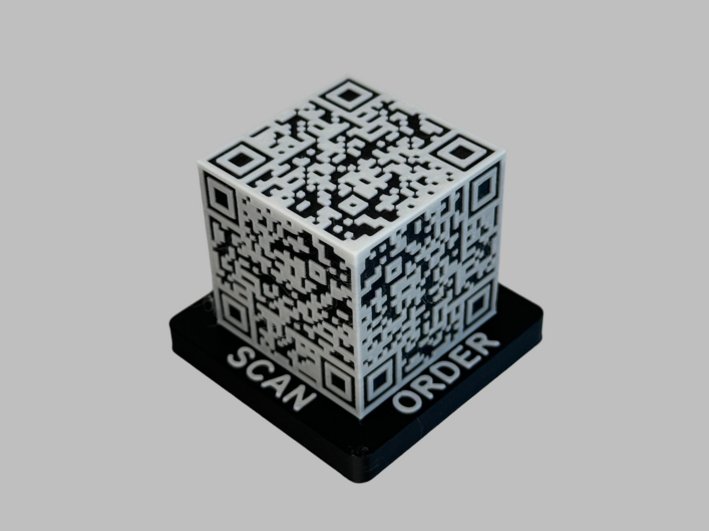 Restaurant menu QR code cube