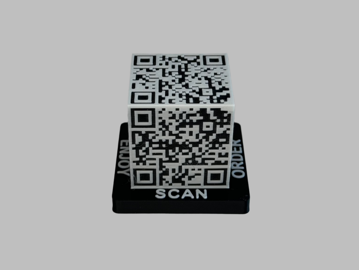Restaurant menu QR code cube