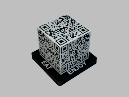 Restaurant menu QR code cube