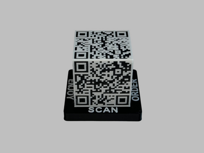 Restaurant menu QR code cube